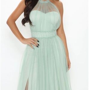 New with Tags - Fashion Nova Turquoise Maxi Dress